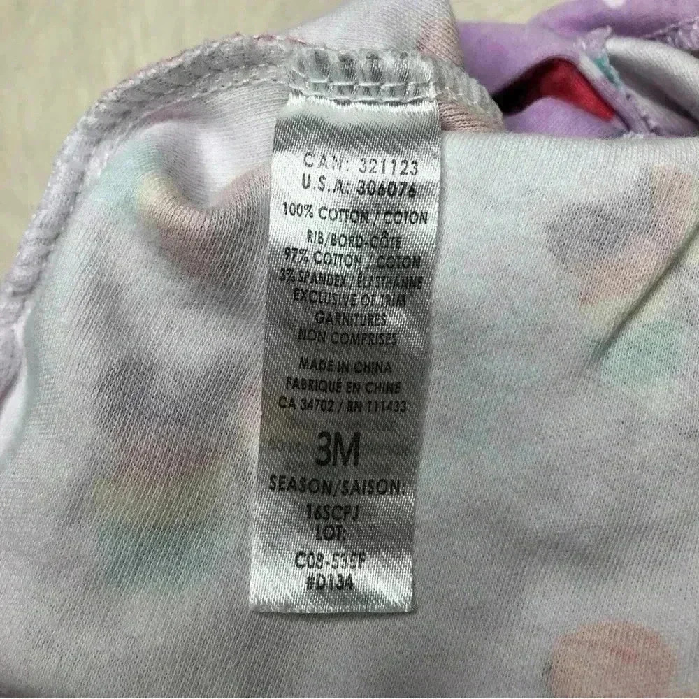 Pekkle Footed Onesie  Pajamas Purple/Pink Size 3 Months - Picture 3 of 16